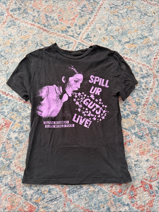 Tops - Olivia Rodrigo GUTS World Tour "Spill Ur Guts" Black Tee